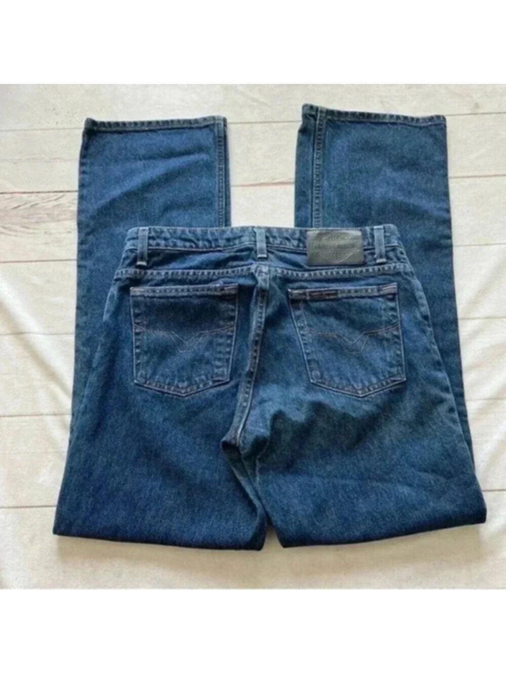 Harley Davidson Women Size 6 genuine motor clothes blue Denim 5 pocket j…